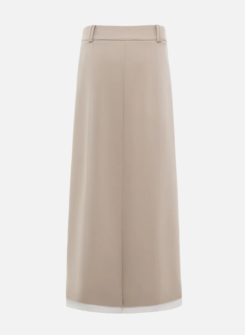 Lichi  Straight maxi skirt with contrast inset for Women | Best Price UAE